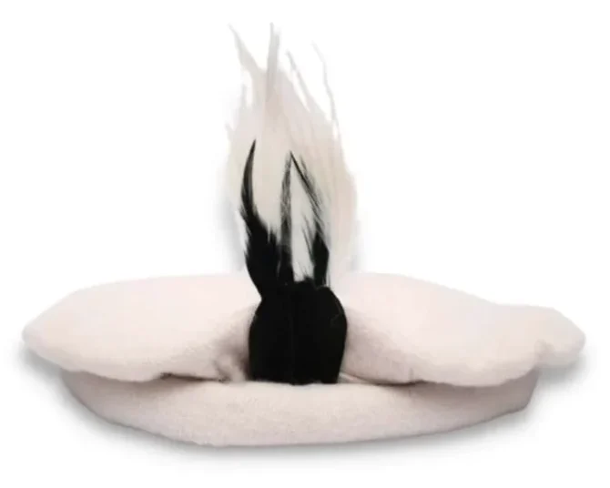 Traditional White Gilgiti Cap/ Feather (Shati or Plume) - Image 2