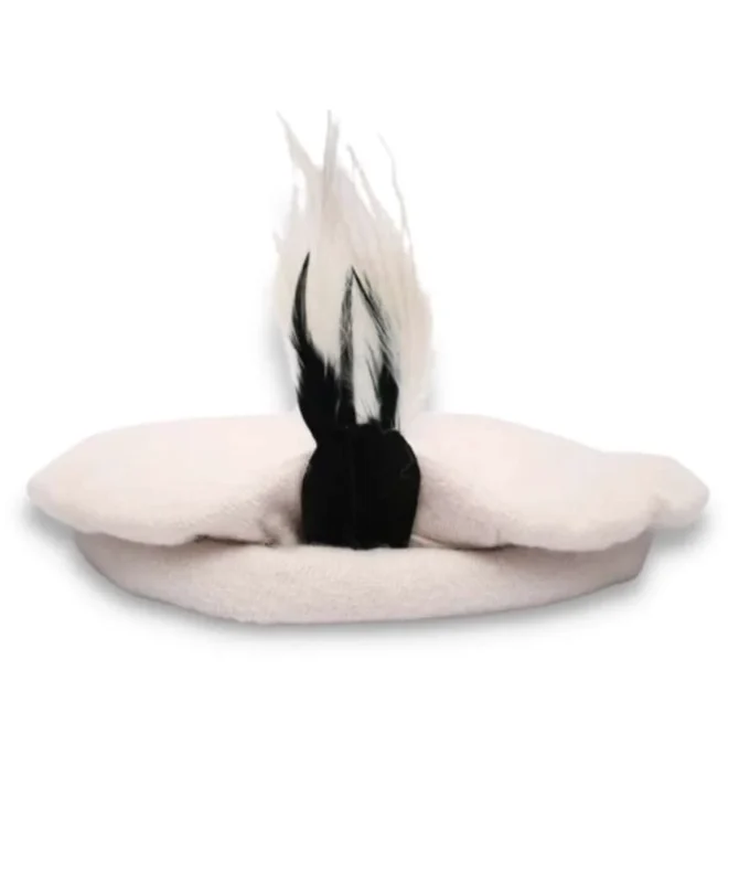 Traditional White Gilgiti Cap/ Feather