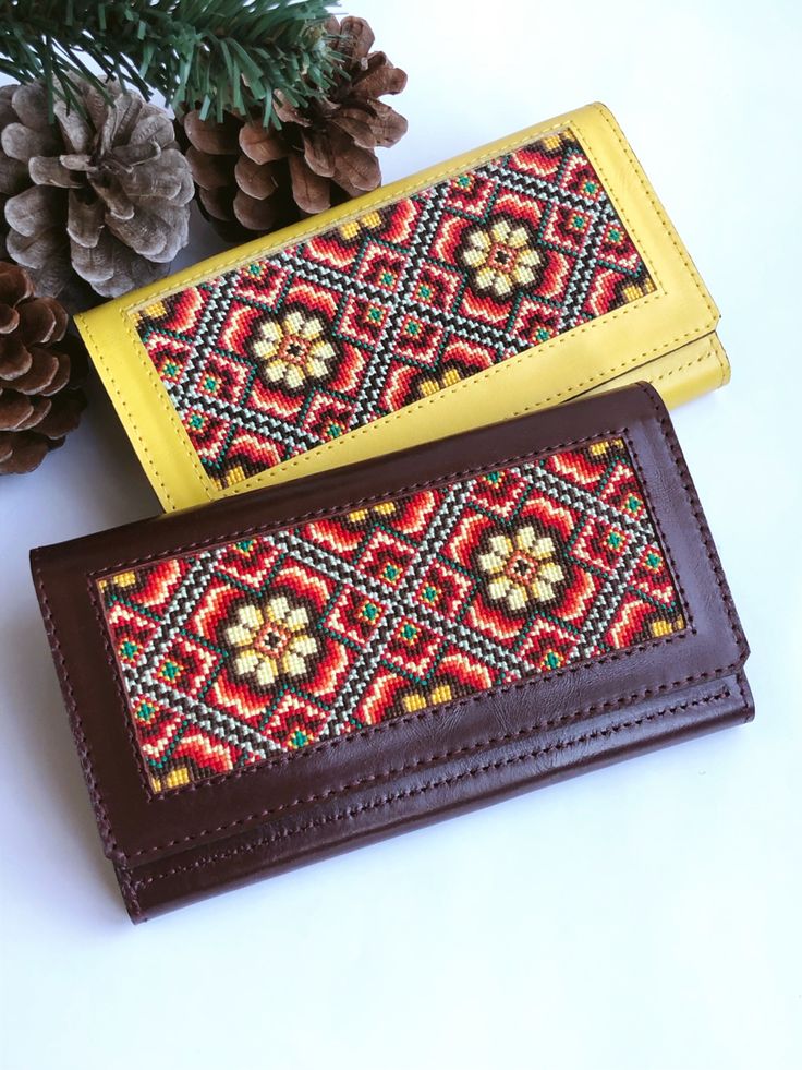 Handcrafted Embroidered Clutch Purse – Cross Stitch Design - Image 2