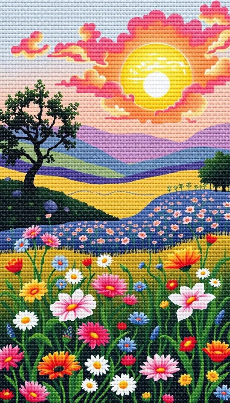 Nature Landscape Cross Stitch Pattern & Framed Wall Art - Image 2