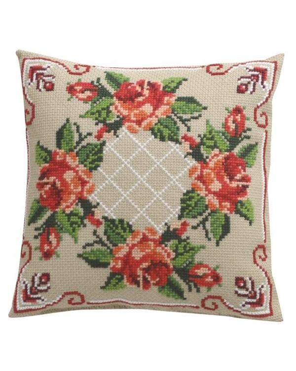 Rose Bloom Embroidered Cushions - Image 3